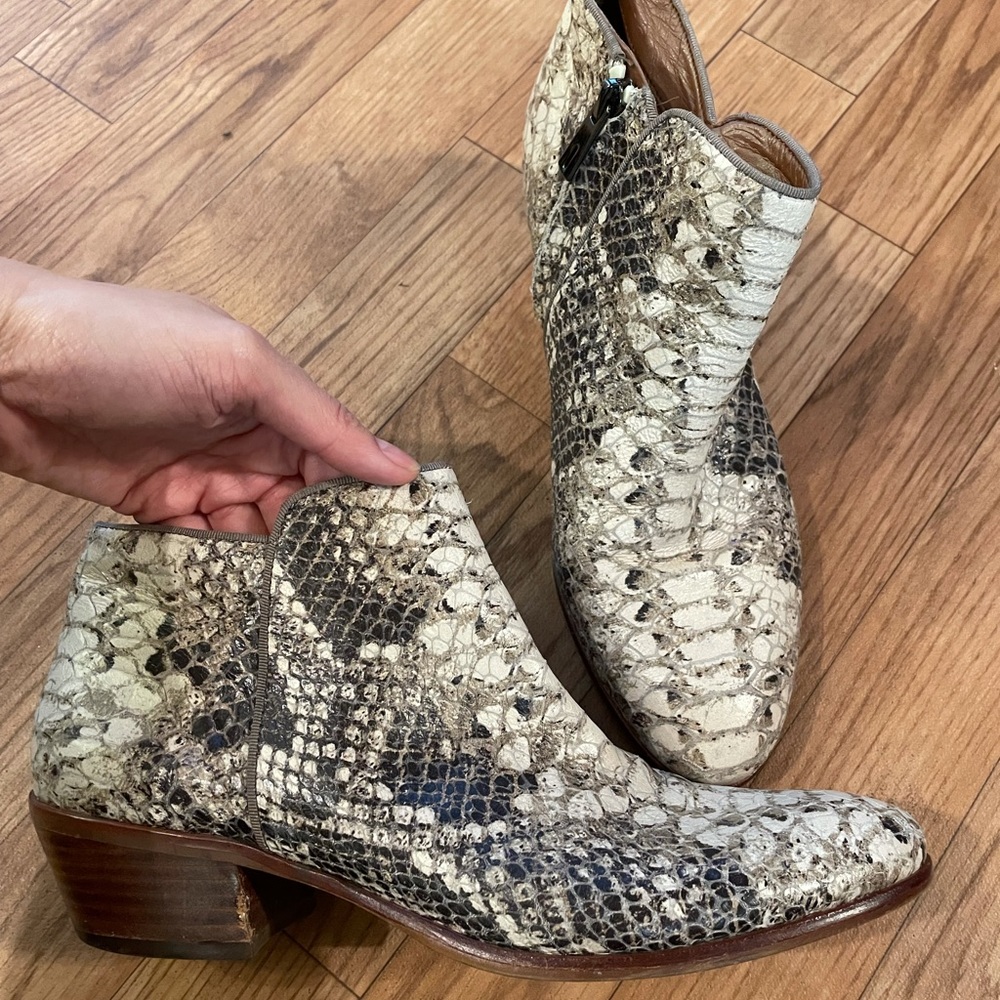 Sam Edelman snake print booties